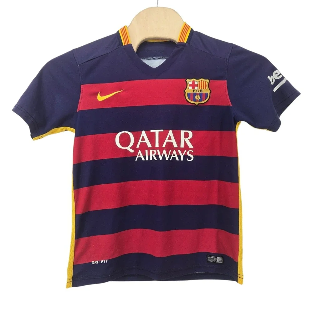 Barcelona FC 2015 2016 Home Football Shirt Soccer Jersey #10 Messi Nike Small